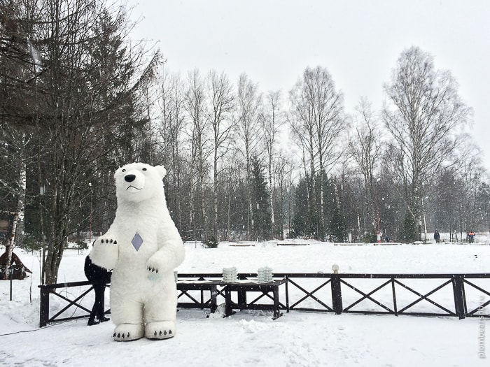 аниматор гигантский белый медведь на свадьбу в Питере