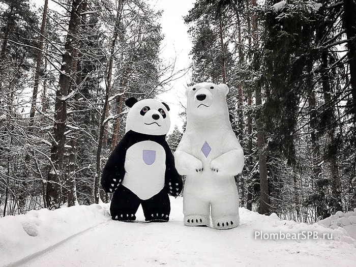белый медведь и панда заказать в санкт Петербурге Спб питере на праздник